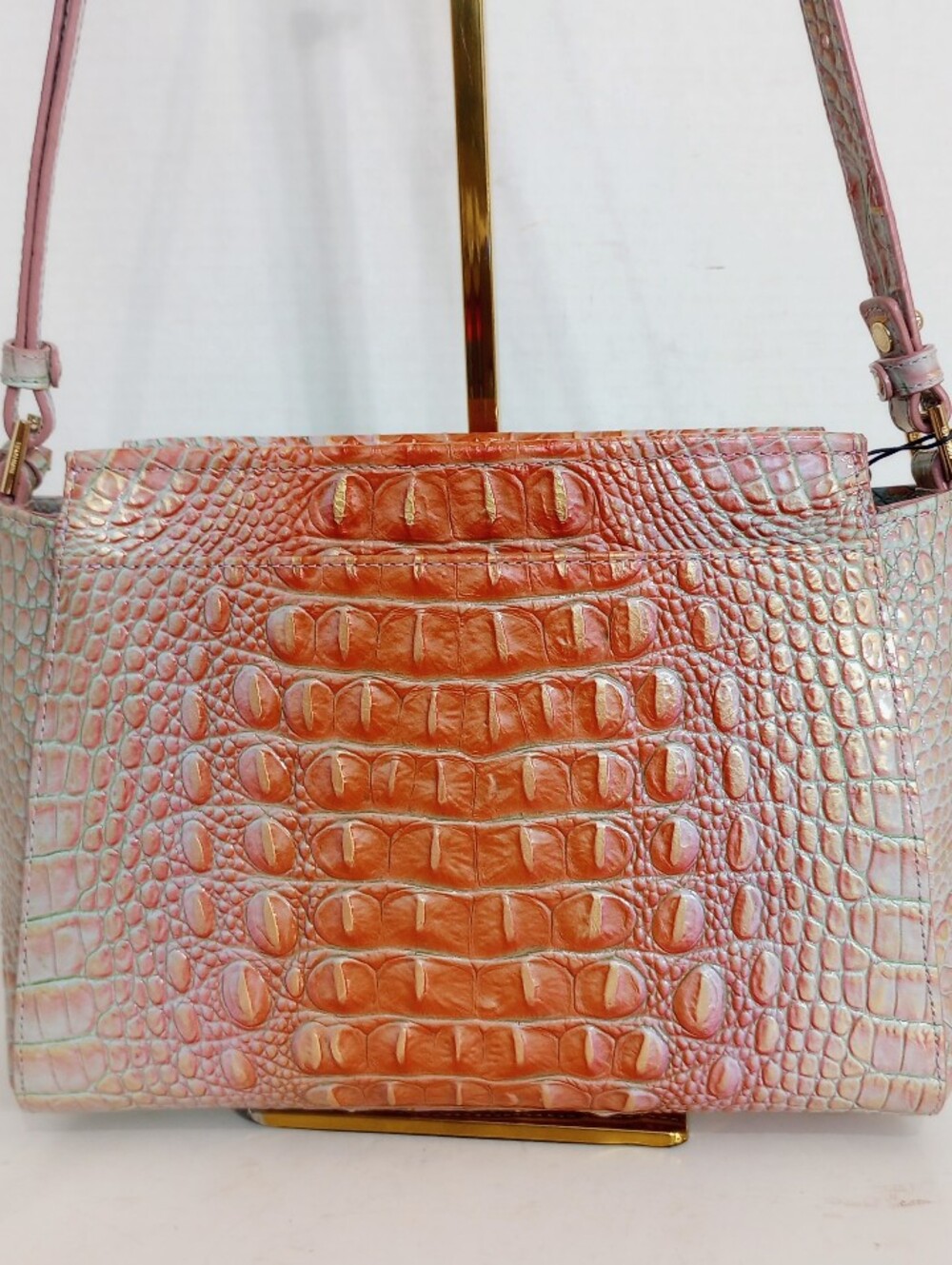 NWT Brahmin Hillary, Flirty Ombre Melbourne Crocodile Embossed Leather Crossbody - Picture 3 of 13